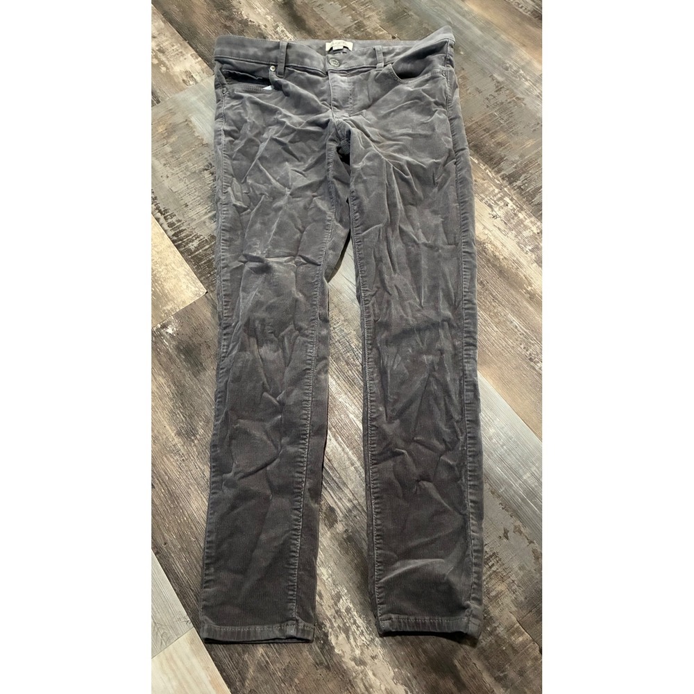 Loft Outlet Curvy Skinny Corduroy Pants Gray Size 6 Fine Wale Stretch Cords